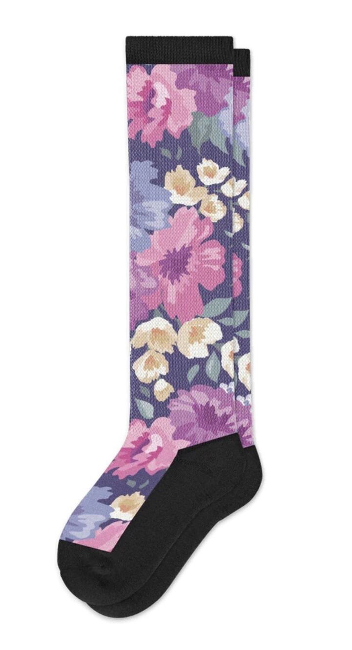 Viasox Easystretch Diabetic, Floral, XL W 14+ M 13-19